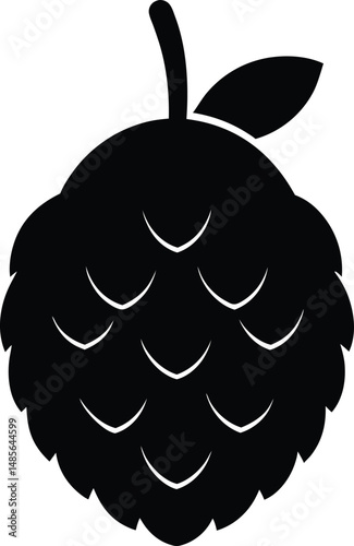 jackfruit black silhouette on white background