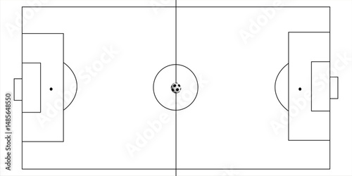 Football fields top view. Soccer grass fields with chalk lines. Green grass field background. Vector Football - Soccer Field. Scheme and marking of the football field, soccer field.