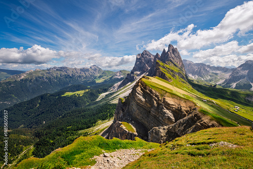 View of Seceda, Odle, Dolomites, Italy