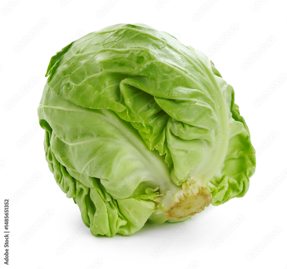 Obraz premium Whole fresh green cabbage isolated on white