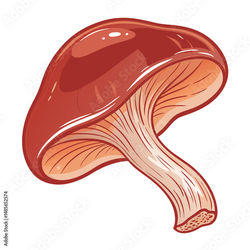 Close-up photo of a reddish Auricularia auricula-judae (Jelly Ear) mushroom, strikingly resembling a human ear in shape and texture.  High detail, vibrant color.