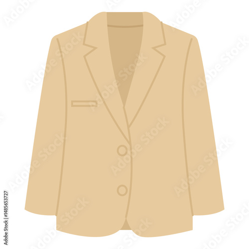 Light Beige Formal Blazer Vector Illustration