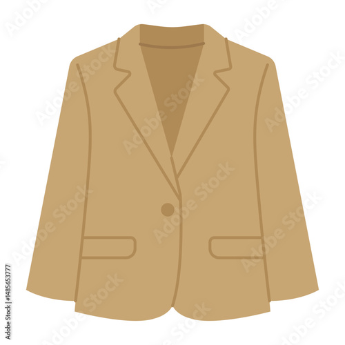 Light Brown Blazer Jacket Vector Illustration