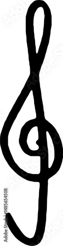 Violinschlüssel in Handschrift