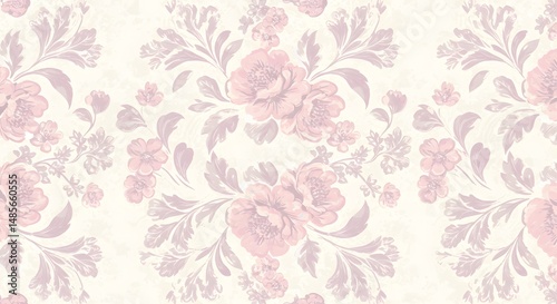 Wallpaper Mural Vintage Floral Pattern with Soft Colors Torontodigital.ca