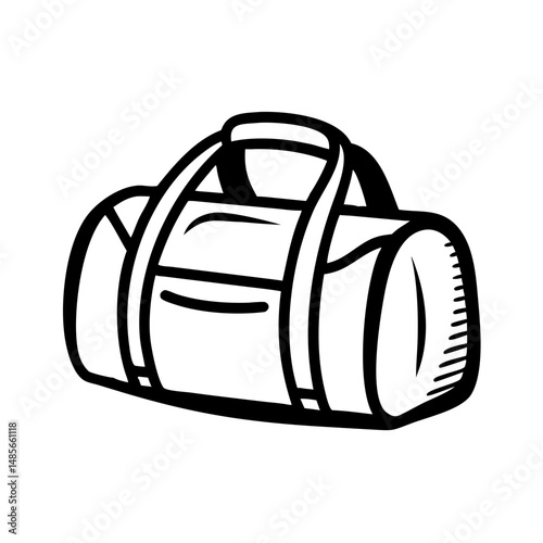Duffel bag icon on transparent background for travel and equipment  