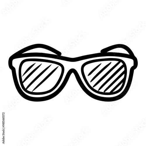 Icon of sunglasses on a transparent background representing travel gear  
