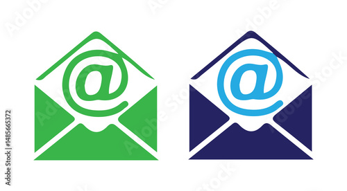 Message icon vector set features envelopes, notifications, and at symbols. Ideal for messaging apps, communication designs, and email icon .vector illustration eps 10