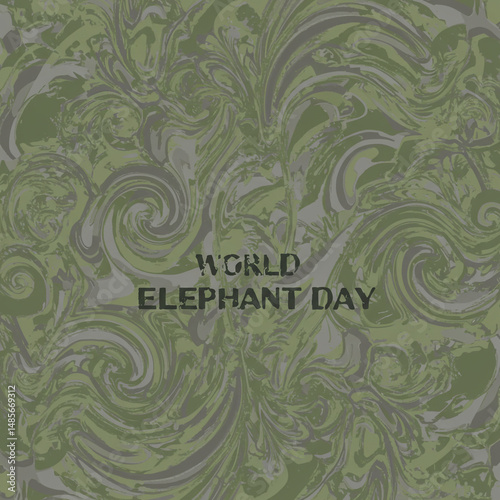 World Elephant Day Swirl Gr...