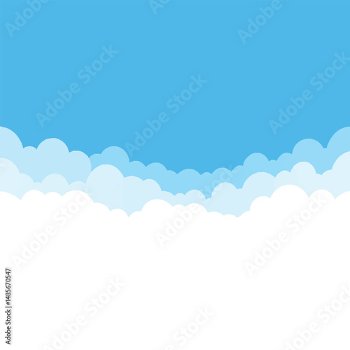 Bright Sky with Fluffy Clouds