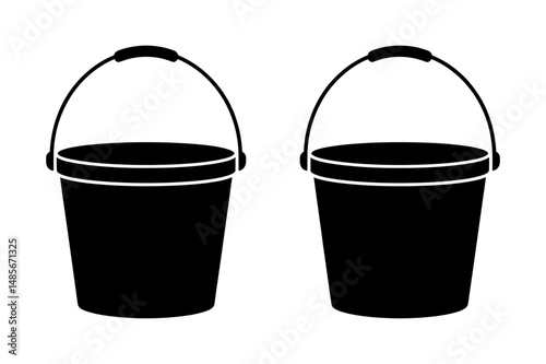 Two black buckets vector illustration graphic art