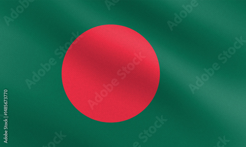 Flag of Bangladesh with paper texture and light. Vector illustration 