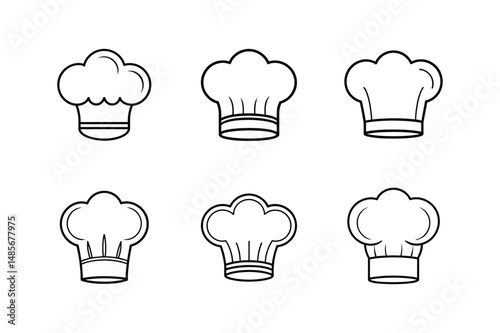 chef hat icon line art vector illustration