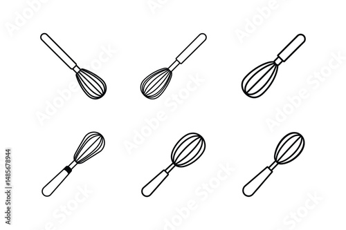 egg beater icon line art vector illustration