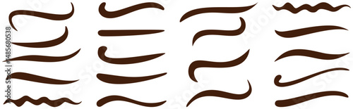Set of swoosh. hand drawn calligraphy swoosh . swoop underline typography tails shapes, calligraphy swirl vectors flat illustration isolated on white background