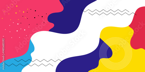 Abstract Pop Art Color Background. geometric shape design with trendy Memphis  80s-90s style
