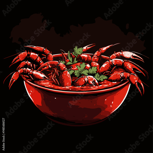 Steaming Seafood Feast with Cilantro