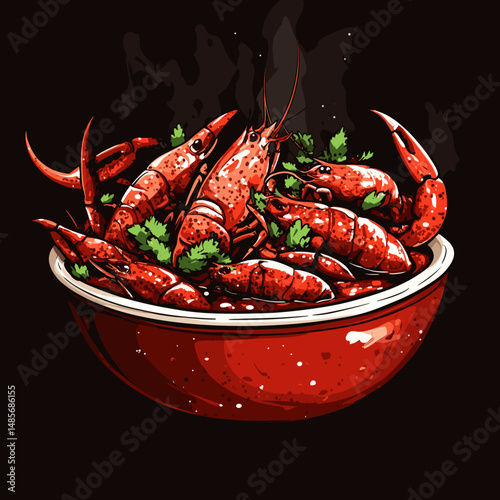 Steaming Seafood Feast with Cilantro