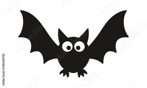 Halloween bat silhouette on white background. Bat vector illustration. Bat icon.