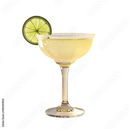 Wallpaper Mural Refreshing classic margarita cocktail with lime garnish on transparent background, vibrant colors perfect for summer and party designs Torontodigital.ca