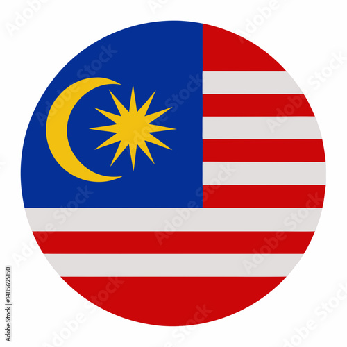 Malaysian Flag Circle Emblem