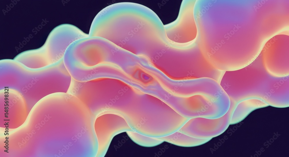Obraz premium Abstract fluid gradient shape with iridescent color effect