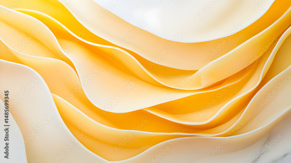 Fototapeta premium Wavy ribbons of material in gentle shades create a calming and smooth layered texture