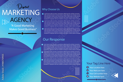 digital marketing agency 3 layers brochures social media posters design vectors template