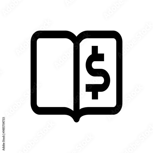 Open book showing a dollar sign on the right page representing financial literacy and accounting concept