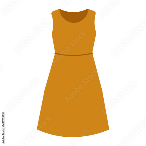 Sleeveless Casual Dress Vector Illustration