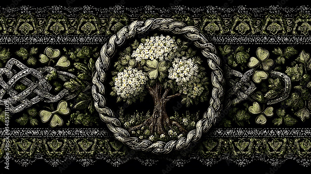 Celtic Tree of Life Emerald Knotwork Design. Celtic Tree of Life Emerald Knotwork Design.