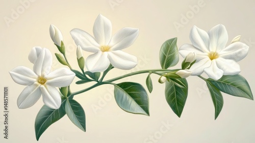Delicate white jasmine blossoms