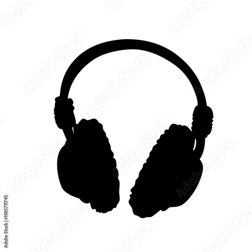 Find warm ear muffs winter accessories black silhouette for cold weather protection fashion style