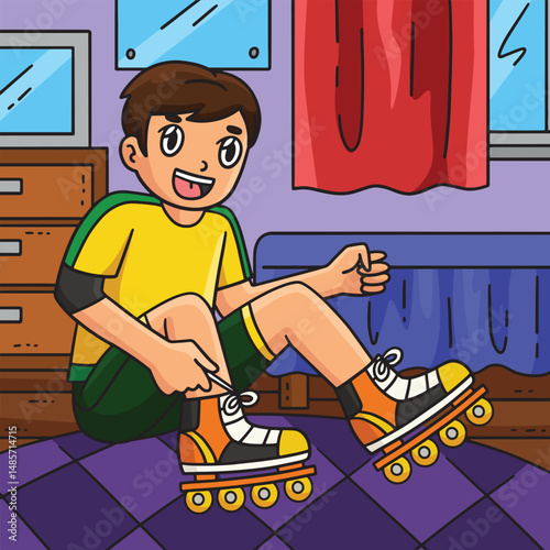 Inline Skater Wearing Skating Shoes Colored 