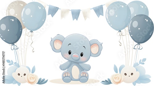 Professional Emblem Baby Shower Invitation Card Vector Illustration - Ideal for Invitations