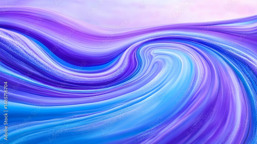 Naklejka premium Violet and blue hues swirl in an abstract pattern, resembling brush strokes