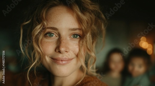 Wallpaper Mural Young family sharing a tender moment, radiating warmth and connection in a cozy embrace. Torontodigital.ca