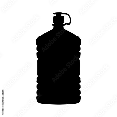 Water jug gallon container liquid plastic bottle drink beverage storage silhouette design vector art