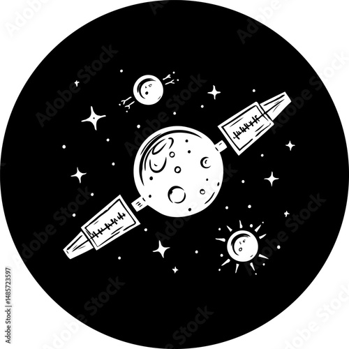 Whimsical Celestial Sphere: A Playful Exploration of Space and Imagination