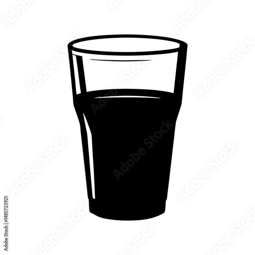Isolated glass of dark liquid vector illustration for drink beverage and refreshment concepts design