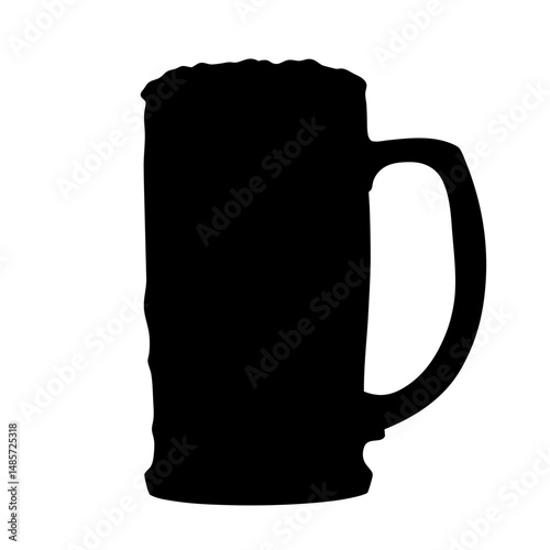 Beer mug silhouette vector graphic illustration for bar pub brewery oktoberfest and alcohol drink design