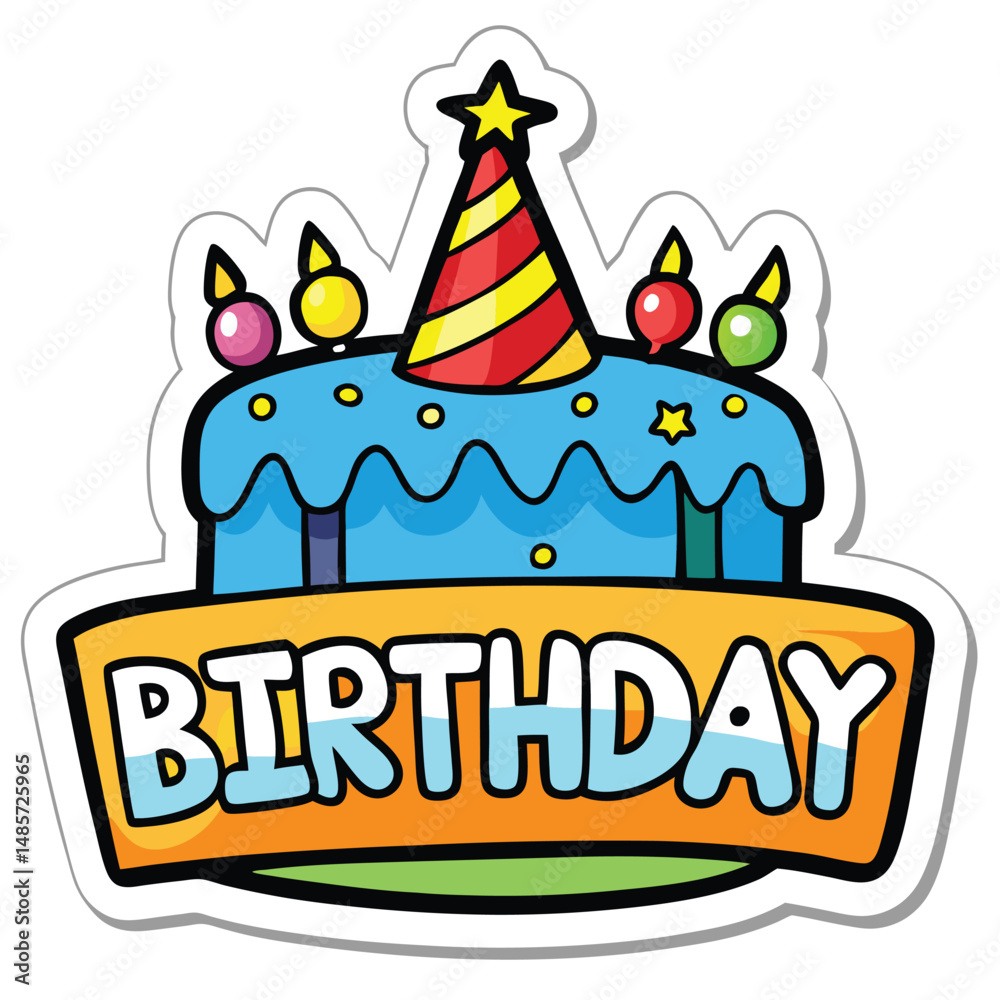 Fototapeta premium birthday sticker icon on white background