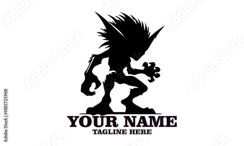goblin cartoon icon evil goblin essence vector illustration and twisted goblin tactics cartoon icon evil goblin essence logo design with white background