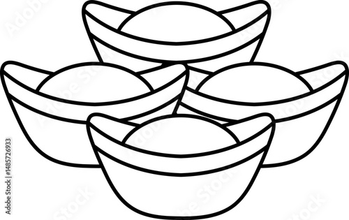 black and white illustration of ancient chinese money