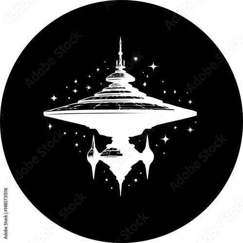 Celestial Station Silhouette: A Modern Interpretation of Cosmic Architecture
