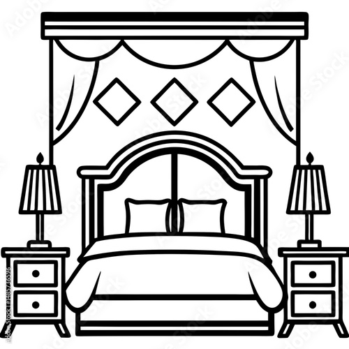 Luxury Bedroom Silhouette with Mood Lighting