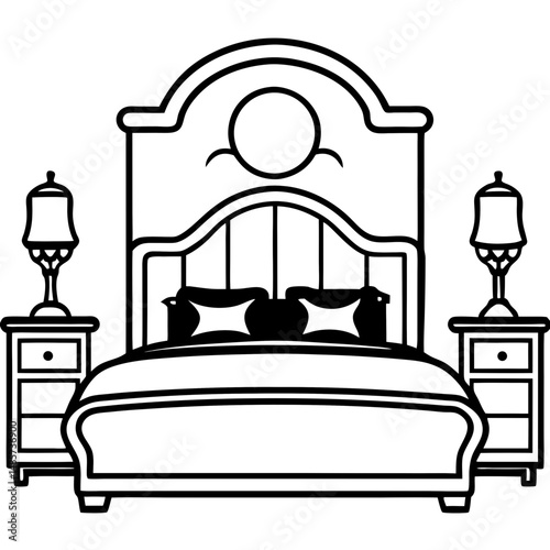 Luxury Bedroom Silhouette with Mood Lighting