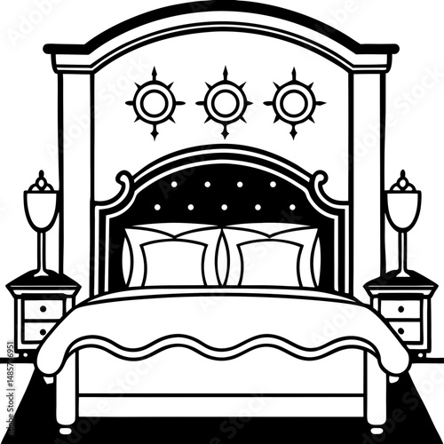 Luxury Bedroom Silhouette with Mood Lighting