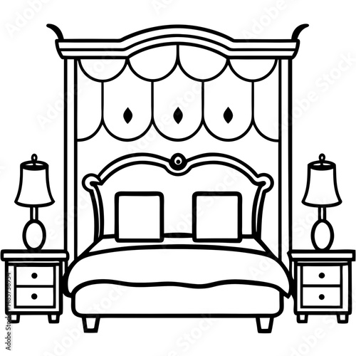 Luxury Bedroom Silhouette with Mood Lighting