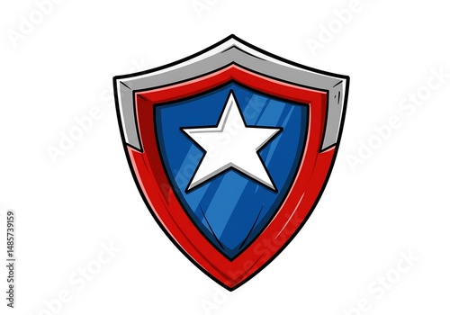Free Download Comic hero icon, shield symbol. Vector isolated on white background. - GFXLoad